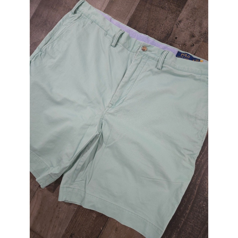 Ralph Lauren Shorts M 40 Pastel Mint Green Flat Front Classic Fit‎ Chino Cotton